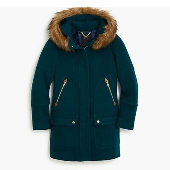 Like New - J. Crew Chateau Parka - Italian Stadium Cloth - Midnight green - O/P - Picture 1 of 3